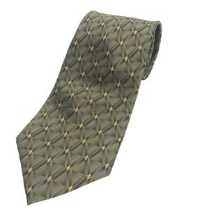 Arrow Tie 100% Silk Green and Gold